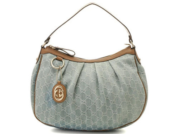 Gucci Handbags - Gucci Sukey GG Hobo Bag Blue Brown Denim Leather